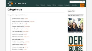 
College Portals - Colorado Community Colleges Online  
