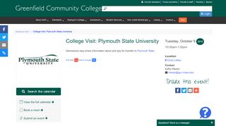 College Visit: Plymouth State University - GCC - Plymouth University Moodle Portal