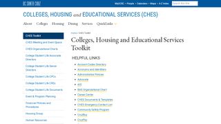 
                            1. Colleges, Housing and Educational Services Toolkit - CHES - Ucsc Student Housing Portal