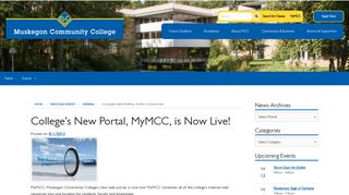 
                            4. College's New Portal, MyMCC, is Now Live! | News and Events - Mymcc Portal Login
