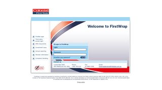 
Colonial First State: FirstWrap Login  
