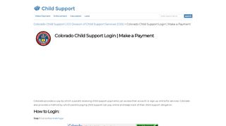 
                            7. Colorado Child Support Login | Make a Payment | Child ... - Colorado Child Support Enforcement Portal