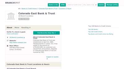 Colorado East Bank & Trust - 18 Locations, Hours, Phone ...