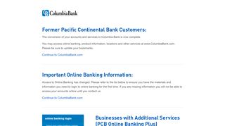 
                            2. Columbia Bank: Home - Columbia Bank Online Business Portal