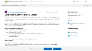 
                            3. Comcast Business Email Login - Microsoft Community - Businessclass Comcast Net Portal