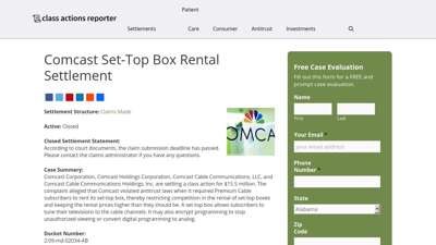 Comcast Set-Top Box Rental Settlement