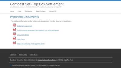 Comcast Set-Top Box Settlement - Documents