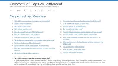 Comcast Set-Top Box Settlement - Frequently Asked Questions