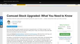 
                            12. Comcast Stock Upgraded: What You Need to Know | The ... - Wells Fargo Comcast Portal