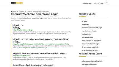 Comcast Webmail Smartzone Login — Sign In to Your Account