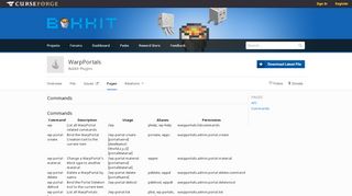 
                            3. Commands - Pages - WarpPortals - Bukkit Plugins - Projects - Bukkit - Bukkit Portal Warp