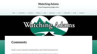 Comments – Watching Adams - Adams State Blackboard Portal