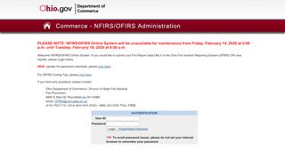 
                            6. Commerce - NFIRS/OFIRS Administration Welcome! NFIRS ... - Nfirs Online Portal