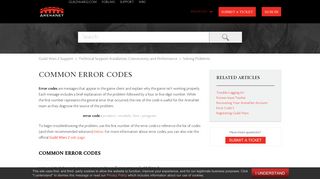 
                            4. Common Error Codes – Guild Wars 2 Support - Guild Wars 2 Cannot Gain Access To Portal Server