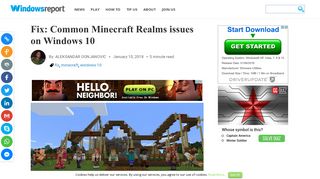 
Common Minecraft Realms issues on Windows 10  
