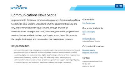 
                            5. Communications Nova Scotia - Government of Nova Scotia