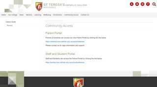 
                            5. Community Access - St Teresa's Catholic College - Stcc Portal