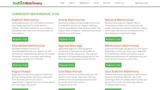 
Community Matrimonial Sites - Dadhich Matrimonial  
