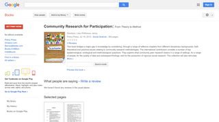 Community research for participation: From theory to method - Uab Groupwise Portal