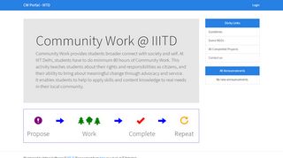 Community Work Portal - IIIT-D - Cw Portal