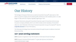 
                            5. Company history and heritage | Empower Retirement - Jpmorgan Retire Online 401k Portal