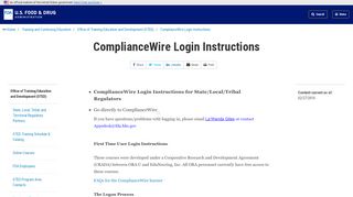 
                            2. ComplianceWire Login Instructions | FDA