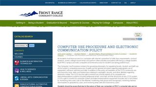 
                            12. Computer Use Procedure ... - Front Range Community College - D2l Frcc Portal