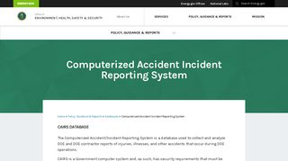 
                            7. Computerized Accident Incident Reporting System - Energy.gov - Cairs Omh Portal