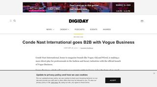 
Conde Nast International goes B2B with Vogue Business ...  
