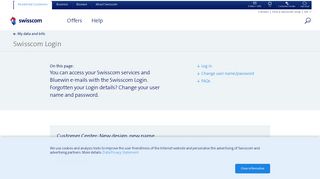 
                            2. Configure and use the Swisscom Login | Swisscom - Bluewin Email Portal Page