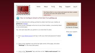 
                            4. Configure Gmail to Pull Mail from primus.ca | Red Stamp Mail - Primus Webmail Portal Uk