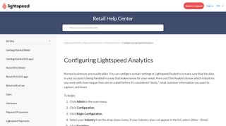 
                            6. Configuring Lightspeed Analytics – Lightspeed Retail - Lightspeed Analytics Portal