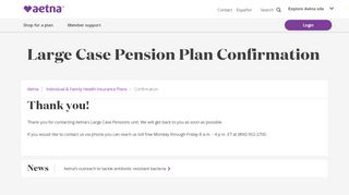 
                            4. Confirmation - Large Case Pension Plan - Plans ... - Aetna - Aetna Pension Plan Portal
