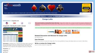 
                            6. Conga Lotto Bonus Codes and Review by NoLuckNeeded.com - Congalotto Login
