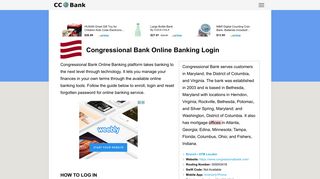 Congressional Bank Online Banking Login - CC Bank - Congressional Bank Portal