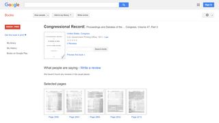 
                            7. Congressional Record: Proceedings and Debates of the ... ... - Sti Information Now Portal Bristow