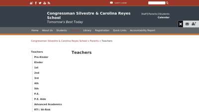 Congressman Silvestre & Carolina Reyes School - Canutillo