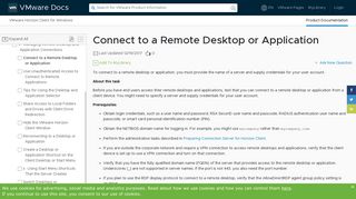 
Connect to a Remote Desktop or Application - VMware Docs
