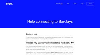 
Connect to Barclays - Cleo  
