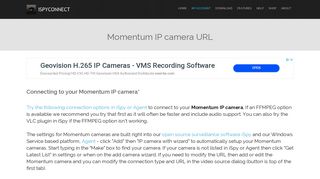 Connect to Momentum IP cameras