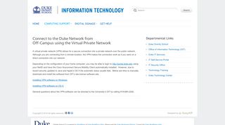 
                            3. Connect to the Duke Network from Off-Campus using the ... - Duke Virtual Pin Login