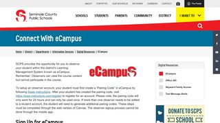 
                            7. Connect With eCampus | Seminole County Public Schools - Seminole County Parent Portal