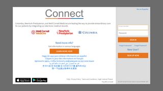 
                            4. Connect - Your secure online health connection - Login Page - Med Cornell Edu Portal