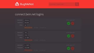 
                            4. connect.bein.net passwords - BugMeNot - Bein Sport Login And Password
