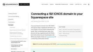 
Connecting a 1&1 IONOS domain to your Squarespace site ...  
