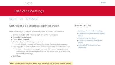Connecting a Facebook Business Page – Help Center