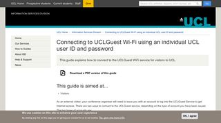 
                            2. Connecting to UCLGuest Wi-Fi using an individual UCL user ... - Ucl Guest Wifi Portal