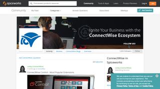 
ConnectWise Resources for IT Pros - Spiceworks  
