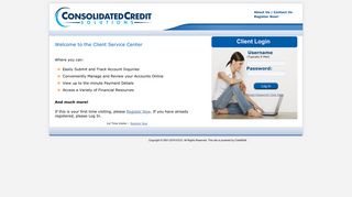 
Consolidated Credit Solutions 10.0 - Client Login - Welcome
