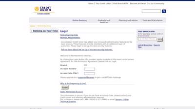 
                            1. Consolidated Credit Union - Online Banking
